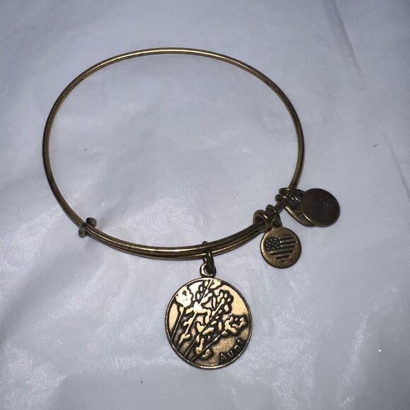 Alex and Ani Antiqued Gold Tone “Aunt” Charm Bracelet - Picture 2 of 7